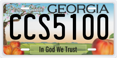 GA license plate CCS5100