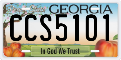 GA license plate CCS5101