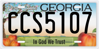 GA license plate CCS5107