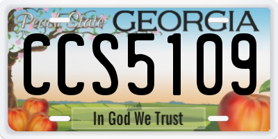 GA license plate CCS5109