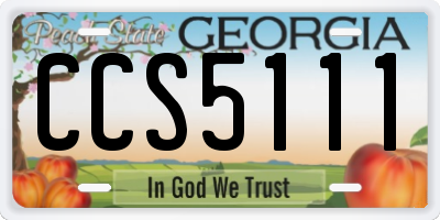 GA license plate CCS5111