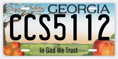 GA license plate CCS5112