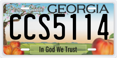 GA license plate CCS5114