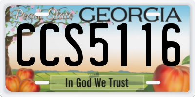 GA license plate CCS5116