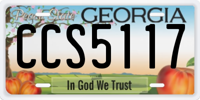 GA license plate CCS5117