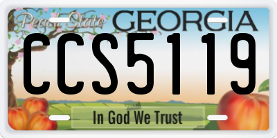 GA license plate CCS5119