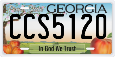 GA license plate CCS5120