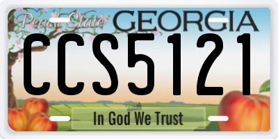 GA license plate CCS5121