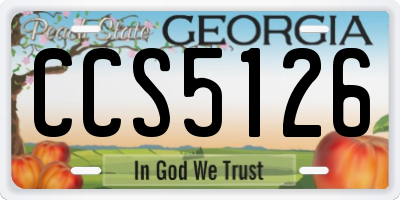 GA license plate CCS5126