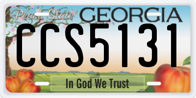 GA license plate CCS5131
