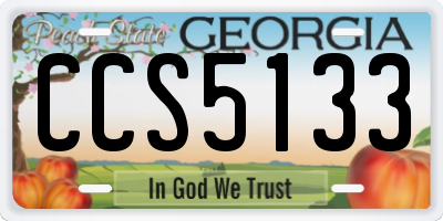 GA license plate CCS5133