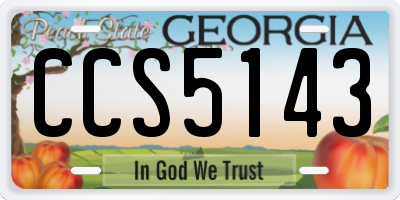 GA license plate CCS5143