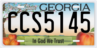 GA license plate CCS5145