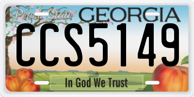 GA license plate CCS5149
