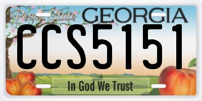GA license plate CCS5151