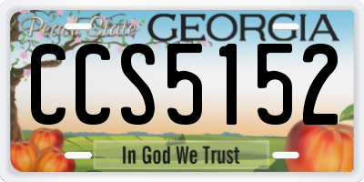 GA license plate CCS5152