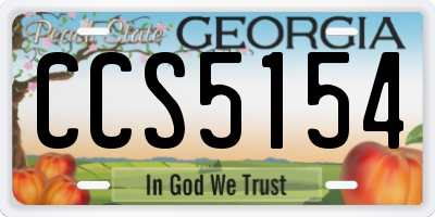 GA license plate CCS5154