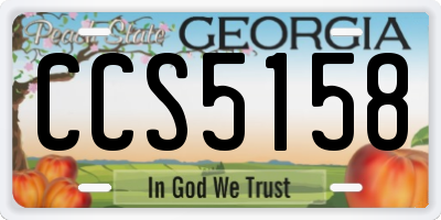 GA license plate CCS5158