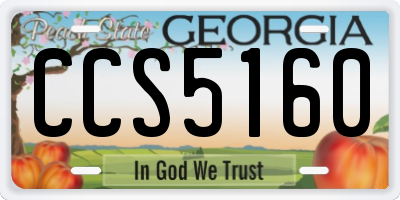 GA license plate CCS5160