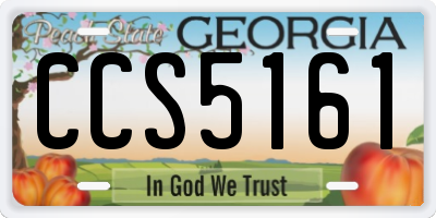 GA license plate CCS5161