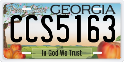 GA license plate CCS5163