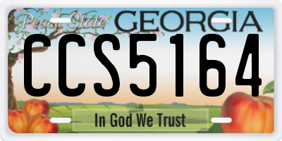 GA license plate CCS5164