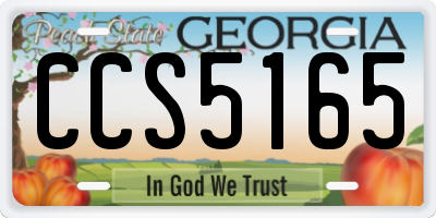 GA license plate CCS5165
