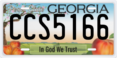 GA license plate CCS5166