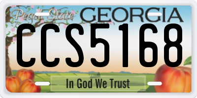 GA license plate CCS5168