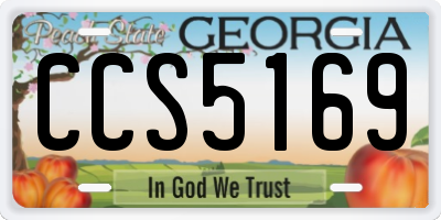 GA license plate CCS5169