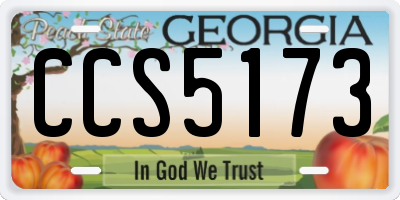 GA license plate CCS5173