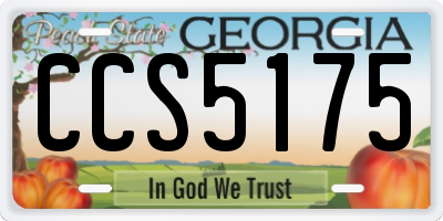 GA license plate CCS5175