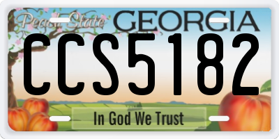 GA license plate CCS5182