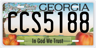 GA license plate CCS5188