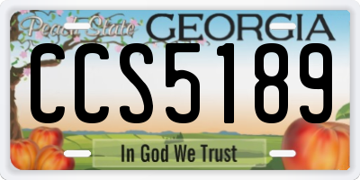 GA license plate CCS5189