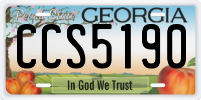 GA license plate CCS5190
