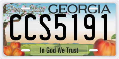 GA license plate CCS5191