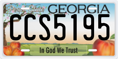 GA license plate CCS5195