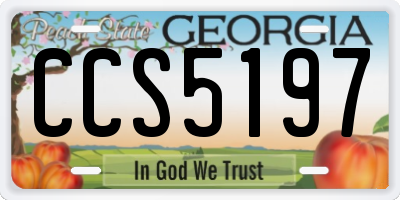 GA license plate CCS5197
