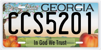 GA license plate CCS5201