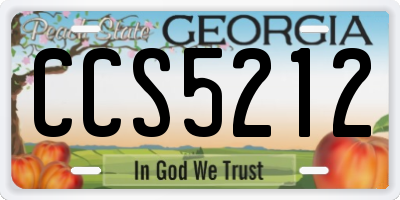 GA license plate CCS5212