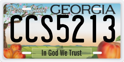 GA license plate CCS5213