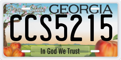GA license plate CCS5215