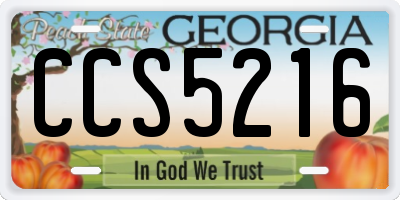 GA license plate CCS5216