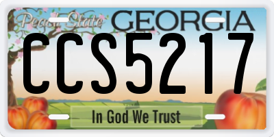 GA license plate CCS5217