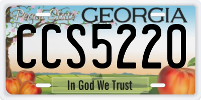 GA license plate CCS5220