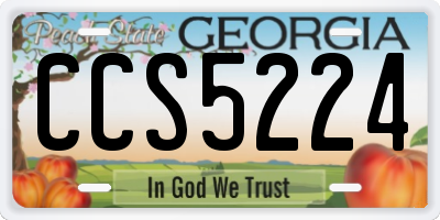 GA license plate CCS5224