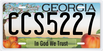 GA license plate CCS5227