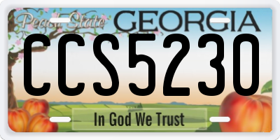 GA license plate CCS5230