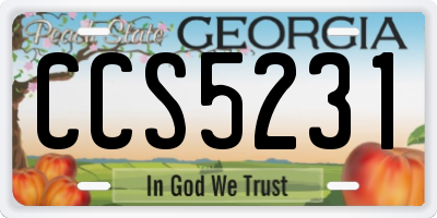 GA license plate CCS5231